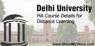 Delhi University MA Course Details for Distance Learning