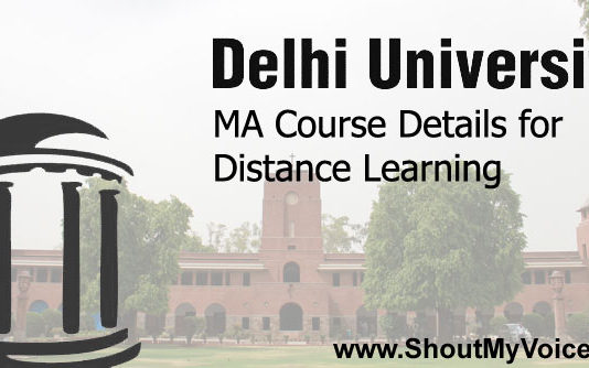 Delhi University MA Course Details for Distance Learning