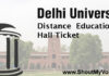 Delhi University Distance Education Hall Ticket