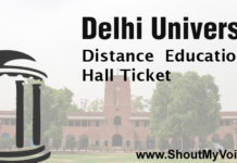 Delhi University Distance Education Hall Ticket