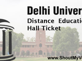 Delhi University Distance Education Hall Ticket