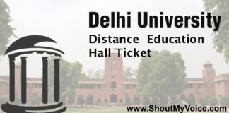 Delhi University Distance Education Hall Ticket