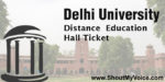 Delhi University Distance Education Hall Ticket