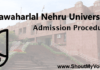 Jawaharlal Nehru University Admission Procedure