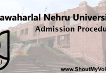 Jawaharlal Nehru University Admission Procedure