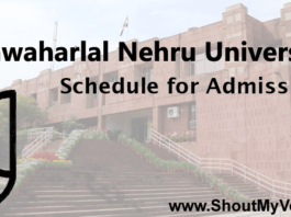 Jawaharlal Nehru University Schedule for Admission