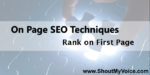 On Page SEO Techniques