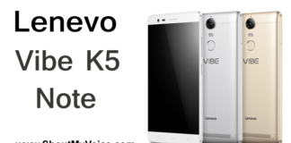 Lenovo Vibe k5 note features and price