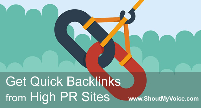 Quick Backlinks From High PR Sites